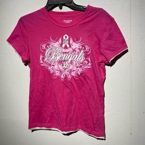 Woman’s pink October Cincinnati bengals shirt by Reebok